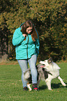 Frau und Border Collie