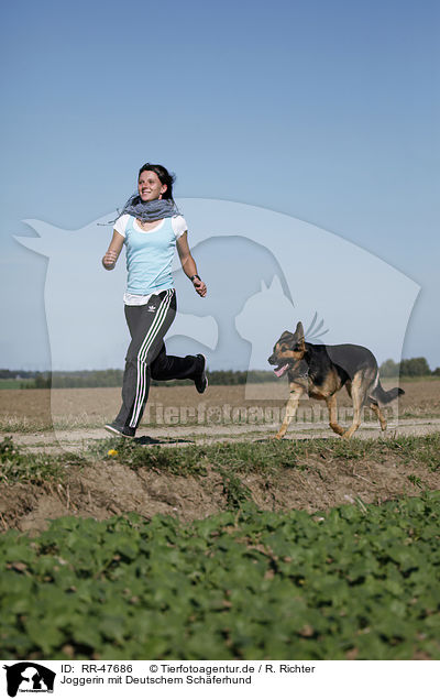 Joggerin mit Deutschem Schferhund / jogger with German Shepherd / RR-47686