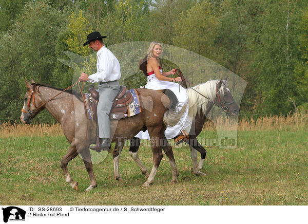 2 Reiter mit Pferd / SS-28693