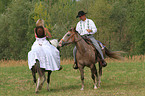 2 Reiter mit Pferd