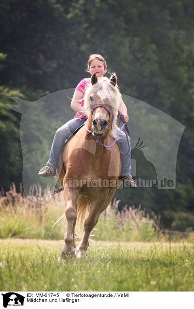 Mdchen und Haflinger / girl and Haflinger horse / VM-01745