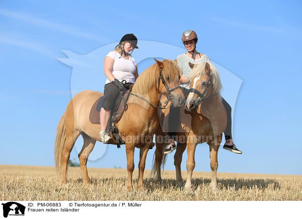 Frauen reiten Islnder / women rides Icelandic Horses / PM-06883