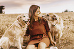 Frau mit Hunden