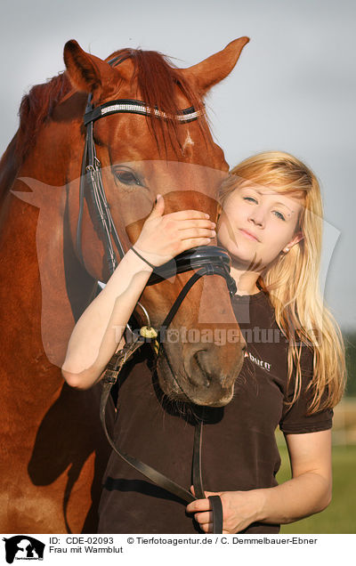 Frau mit Warmblut / woman with warmblood / CDE-02093