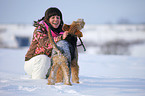 Airedale Terrier in Schnee