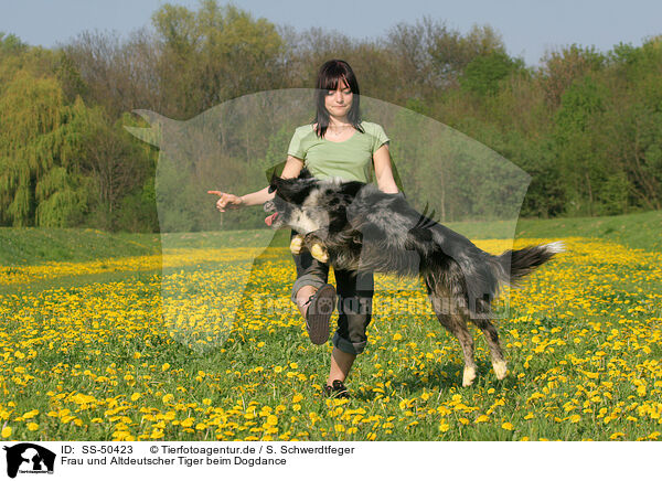 Frau und Altdeutscher Tiger beim Dogdance / SS-50423