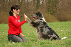 Altdeutscher Tiger gibt High-Five