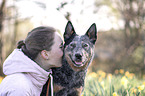 Frau und Australian Cattle Dog