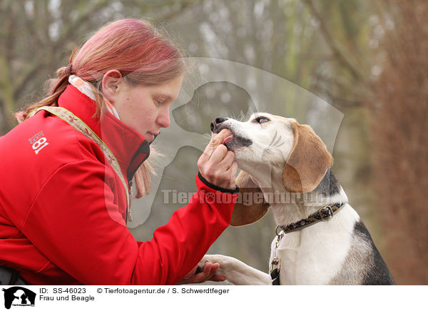 Frau und Beagle / woman and Beagle / SS-46023