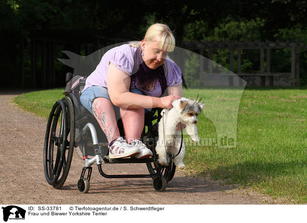 Frau und Biewer Yorkshire Terrier / SS-33781