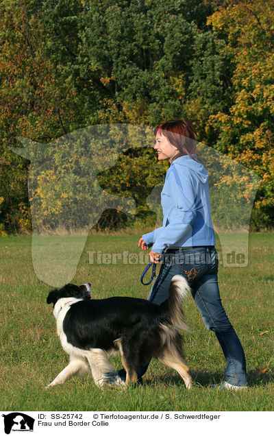 Frau und Border Collie / woman and Border Collie / SS-25742