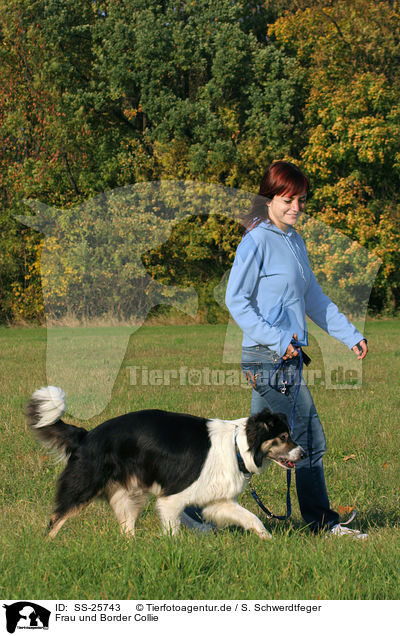 Frau und Border Collie / woman and Border Collie / SS-25743