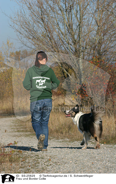 Frau und Border Collie / woman and Border Collie / SS-25829