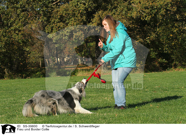 Frau und Border Collie / woman and Border Collie / SS-39800