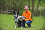 Mdchen mit Border Collie