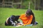 Mdchen mit Border Collie