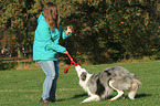 Frau und Border Collie