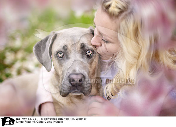 junge Frau mit Cane Corso H�ndin / MW-13708