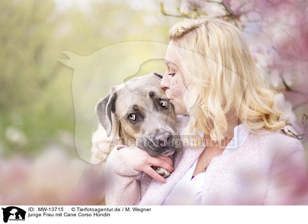 junge Frau mit Cane Corso Hndin / young woman with Cane Corso / MW-13715
