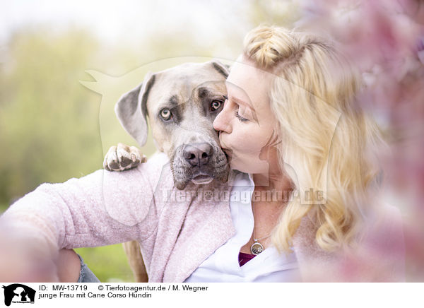 junge Frau mit Cane Corso Hndin / young woman with Cane Corso / MW-13719