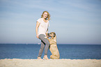 Frau mit Cane Corso