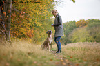 Frau mit Cane Corso