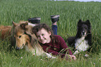 Mdchen mit Collie und Sheltie