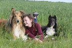 Mdchen mit Collie und Sheltie