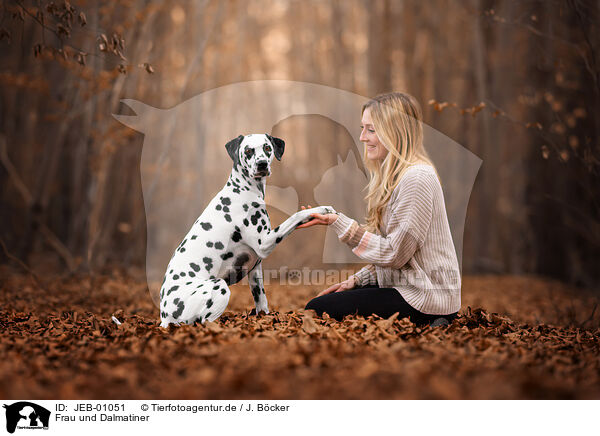 Frau und Dalmatiner / woman and Dalmatian / JEB-01051