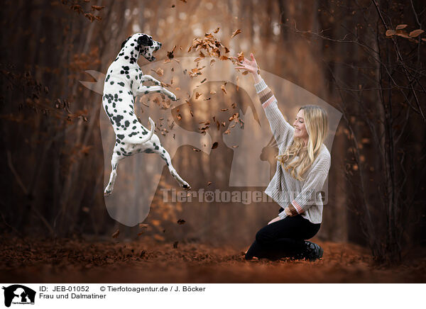 Frau und Dalmatiner / woman and Dalmatian / JEB-01052