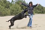 Frau mit Deutsche Dogge