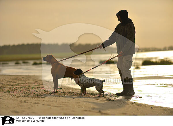 Mensch und 2 Hunde / human and 2 dogs / YJ-07690