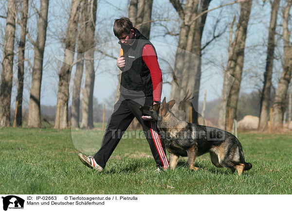 Mann und Deutscher Schferhund / man and German Shepherd / IP-02663
