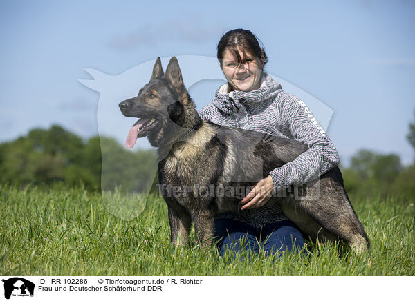 Frau und Deutscher Schferhund DDR / woman and GDR Shepherd / RR-102286