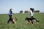 Frauen mit Deutschem Schferhund