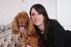 Frau und English Cocker Spaniel