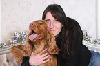 Frau und English Cocker Spaniel