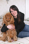 Frau und English Cocker Spaniel
