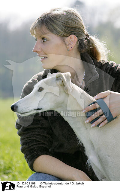 Frau und Galgo Espanol / woman and Galgo Espanol / DJ-01168