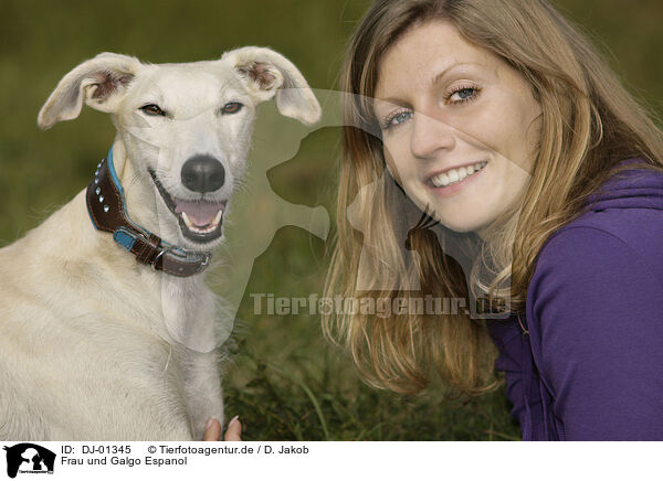 Frau und Galgo Espanol / DJ-01345