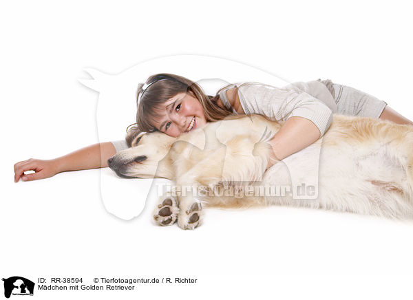 Mdchen mit Golden Retriever / RR-38594