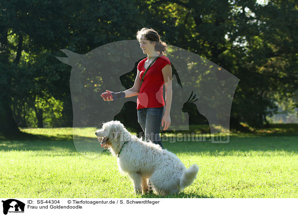 Frau und Goldendoodle / woman and Goldendoodle / SS-44304