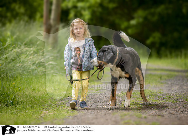 junges Mdchen mit Groem Schweizer Sennenhund / RR-102714