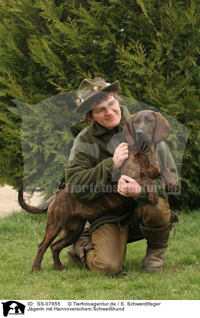 Jgerin mit Hannoverschem Schweihund / SS-07855