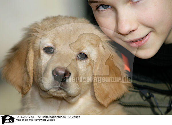 Mdchen mit Hovawart Welpe / girl with Hovawart Puppy / DJ-01268