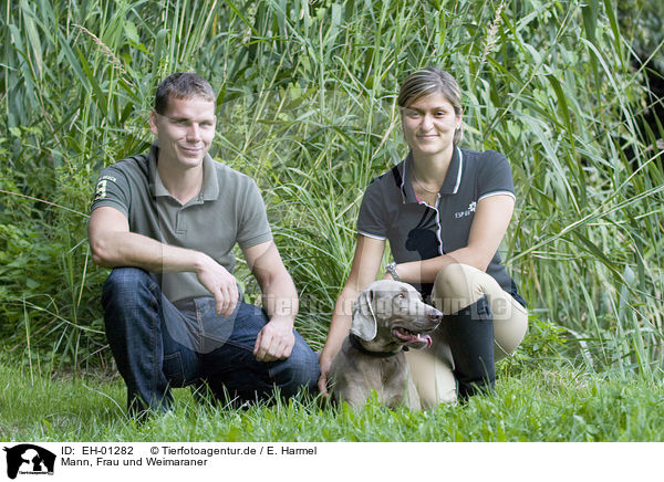 Mann, Frau und Weimaraner / man, woman and weimaraner / EH-01282