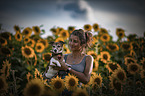Frau und Jack Russell Terrier