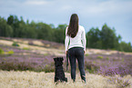 junge Frau mit Miniature Australian Shepherd