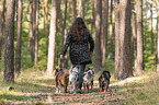 Frau und Miniature Australian Shepherds