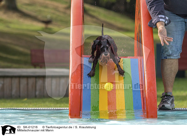 Mittelschnauzer mit Mann / SK-01216